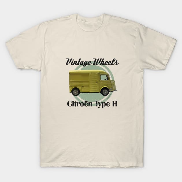 Vintage Wheels - Citroën Type H T-Shirt by DaJellah